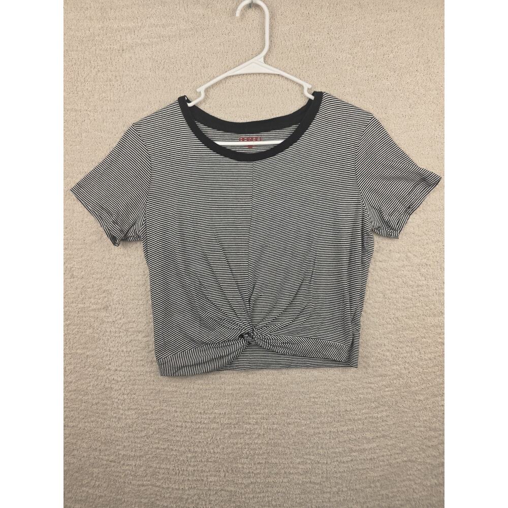 Bongo Striped Twist Front T-Shirt Size Medium Short Sleeve